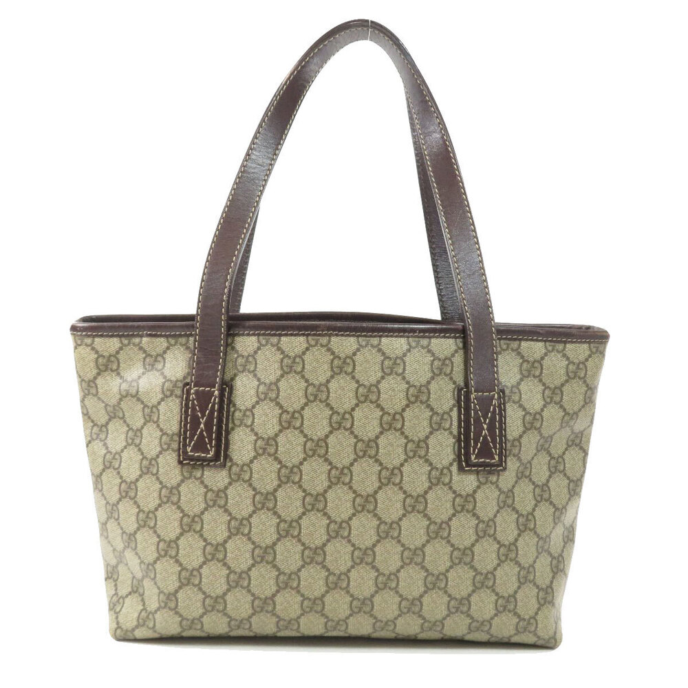 Gucci tote Supreme leather GG canvas bag brown